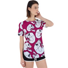 Terrible Frightening Seamless Pattern With Skull Perpetual Short Sleeve T-shirt by Pakemis