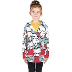 Rays Smoke Pop Art Style Vector Illustration Kids  Double Breasted Button Coat by Pakemis