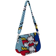 Rays Smoke Pop Art Style Vector Illustration Saddle Handbag by Pakemis