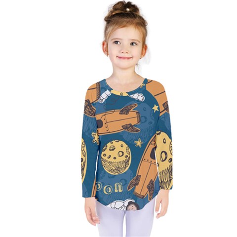 Missile Pattern Kids  Long Sleeve Tee by Pakemis