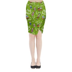 Seamless Pattern With Kids Midi Wrap Pencil Skirt by Pakemis