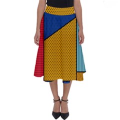 Dotted Colors Background Pop Art Style Vector Perfect Length Midi Skirt by Pakemis