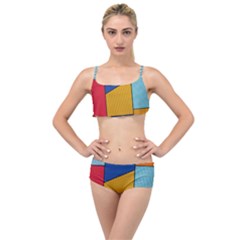 Dotted Colors Background Pop Art Style Vector Layered Top Bikini Set by Pakemis