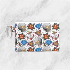 Full Color Flash Tattoo Patterns Canvas Cosmetic Bag (small) by Pakemis