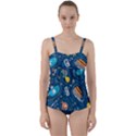 Seamless Pattern Vector Submarine With Sea Animals Cartoon Twist Front Tankini Set View1