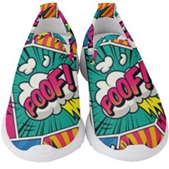 Comic Colorful Seamless Pattern Kids  Slip On Sneakers by Pakemis