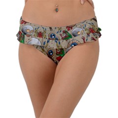 Tattoo Pattern Frill Bikini Bottom by Pakemis