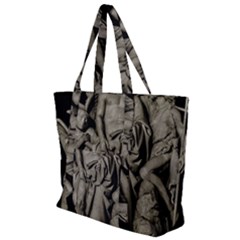 Catholic Motif Sculpture Over Black Zip Up Canvas Bag by dflcprintsclothing