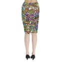 Graffiti Word Seamless Pattern Midi Wrap Pencil Skirt View2