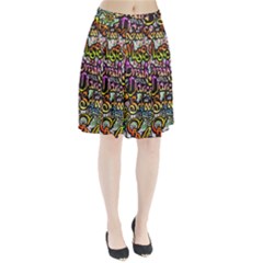 Graffiti Word Seamless Pattern Pleated Skirt by Pakemis
