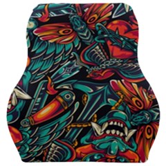 Vintage Tattoos Colorful Seamless Pattern Car Seat Velour Cushion  by Pakemis