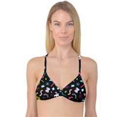 Memphis Design Seamless Pattern Reversible Tri Bikini Top by Pakemis