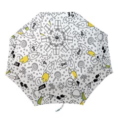 Set Cute Colorful Doodle Hand Drawing Folding Umbrellas by Pakemis