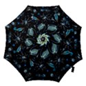 Colorful Abstract Pattern Consisting Glowing Lights Luminescent Images Marine Plankton Dark Backgrou Hook Handle Umbrellas (Small) View1