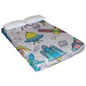 Cute-seamless-pattern-with-space Fitted Sheet (Queen Size) View2