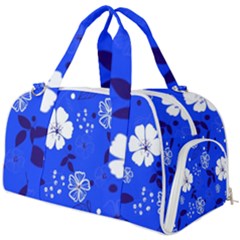 Blooming-seamless-pattern-blue-colors Burner Gym Duffel Bag by Pakemis
