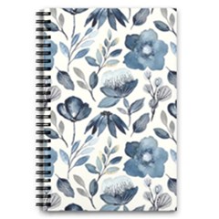 Indigo-watercolor-floral-seamless-pattern 5 5  X 8 5  Notebook by Pakemis