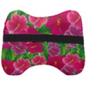 Background-cute-flowers-fuchsia-with-leaves Head Support Cushion View2