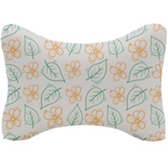 Hand-drawn-cute-flowers-with-leaves-pattern Seat Head Rest Cushion by Pakemis