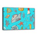 Colored-sketched-sea-elements-pattern-background-sea-life-animals-illustration Canvas 18  x 12  (Stretched) View1