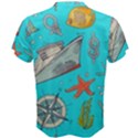 Colored-sketched-sea-elements-pattern-background-sea-life-animals-illustration Men s Cotton Tee View2