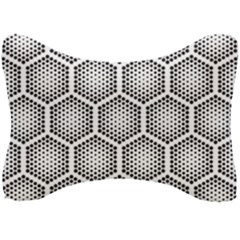 Halftone-tech-hexagons-seamless-pattern Seat Head Rest Cushion by Pakemis