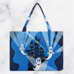 Halloween Ghosts Haunted House Medium Tote Bag by artworkshop