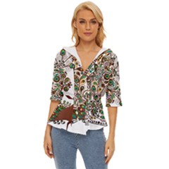 Peacock Graceful Bird Animal Lightweight Drawstring Hooded Top by artworkshop