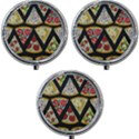 Vector-seamless-pattern-with-italian-pizza-top-view Mini Round Pill Box (Pack of 3) View1