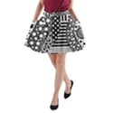Black and white A-Line Pocket Skirt View1