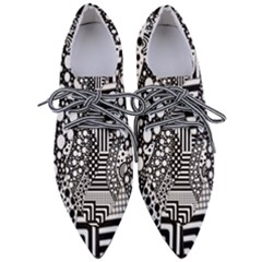 Black And White Pointed Oxford Shoes by gasi