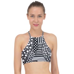 Black And White Racer Front Bikini Top by gasi
