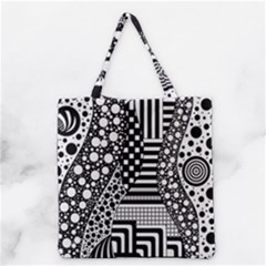 Black And White Grocery Tote Bag by gasi