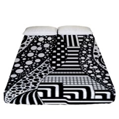 Black And White Fitted Sheet (california King Size) by gasi