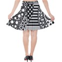 Black and white Velvet High Waist Skirt View2