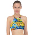 Abstract art Racer Front Bikini Top View1
