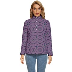 Kaleidoscope Scottish Violet Women s Puffer Bubble Jacket Coat by Mazipoodles