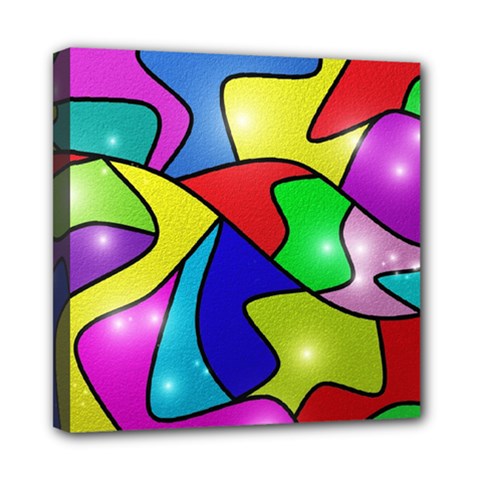 Colorful Abstract Art Mini Canvas 8  X 8  (stretched) by gasi