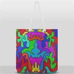 Colorful Design Full Print Rope Handle Tote (large) by gasi