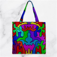 Colorful Design Zipper Grocery Tote Bag by gasi