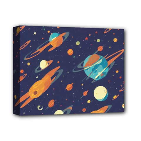 Space Galaxy Planet Universe Stars Night Fantasy Deluxe Canvas 14  X 11  (stretched) by Uceng