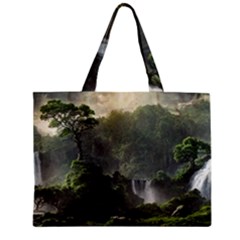 Waterfall River Fantasy Dream Planet Matte Zipper Mini Tote Bag by Uceng