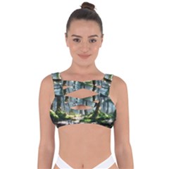 Forest Wood Nature Lake Swamp Water Trees Bandaged Up Bikini Top by Uceng