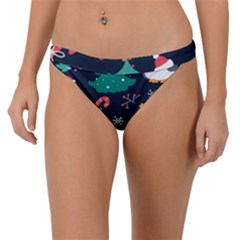 Colorful Funny Christmas Pattern Band Bikini Bottom by Uceng