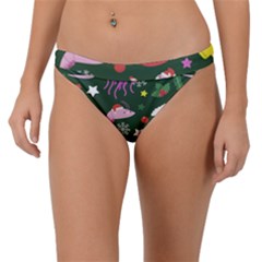 Dinosaur Colorful Funny Christmas Pattern Band Bikini Bottom by Uceng