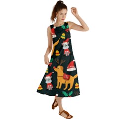 Funny Christmas Pattern Background Summer Maxi Dress by Uceng