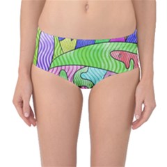 Colorful Stylish Design Mid-waist Bikini Bottoms by gasi