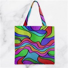 Colorful Stylish Design Zipper Grocery Tote Bag by gasi