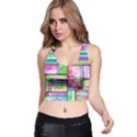 Colorful pattern Racer Back Crop Top View1