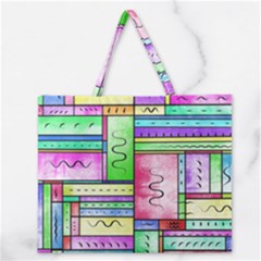 Colorful Pattern Zipper Large Tote Bag by gasi